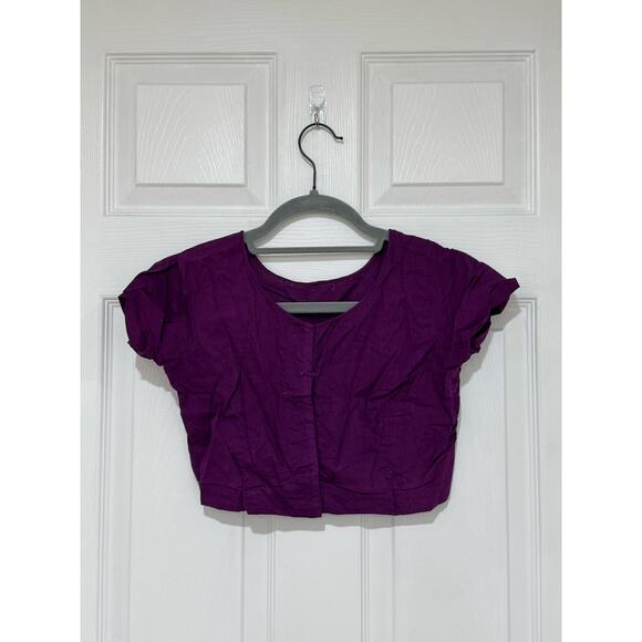 Gorgeous Vintage Purple Silk Sari Saree Silk 70s 1970s Sewing India - Picture 4 of 11